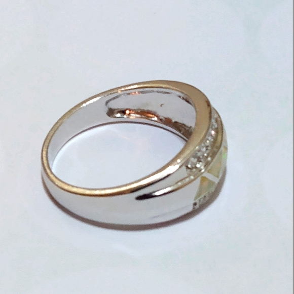 Bespoke Silver Gemstone Wedding Rings For Women , Sz 10 - Picture 6 of 10